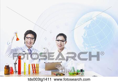 Clip Art - researchers and the science. Fotosearch