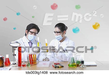 Stock Illustration - researchers in the Lab. Fotosearch