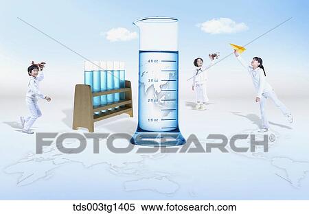 Stock Illustration - science education with children. Fotosearch