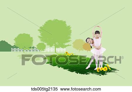sisters in eco friendly mind View Large Illustration Stock Illustration - sisters in eco friendly mind. Fotosearch