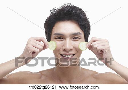 Clip Art - skincare of guy's face. Fotosearch