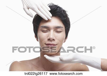 skincare of guy's face View Large Illustration Stock Illustration - skincare of guy's face. Fotosearch