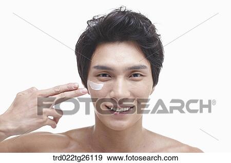 skincare of guy's face View Large Illustration Stock Illustration - skincare of guy's face. Fotosearch