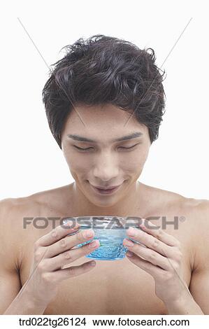 Stock Illustration - skincare of guy's face. Fotosearch