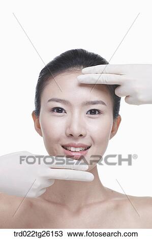skincare of woman's face View Large Illustration Drawing - skincare of woman's face. Fotosearch