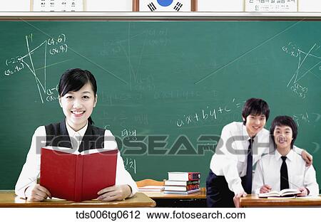 Drawing - students in the math class . Fotosearch
