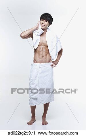 topless guy with towel View Large Illustration Clip Art - topless guy with towel. Fotosearch