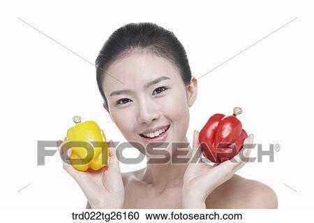 Clipart - vegetable and skincare of woman. Fotosearch