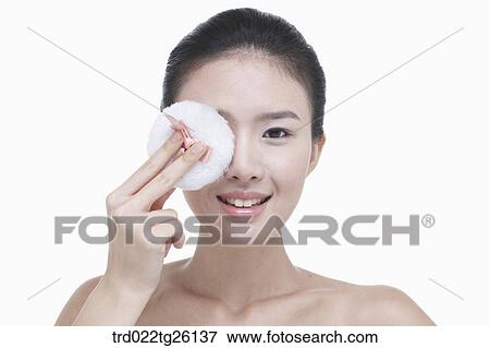 Stock Illustration - woman and makeup tool. Fotosearch