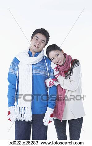 woman and man is wearing winter goods View Large Illustration Drawing - woman and man is wearing winter goods. Fotosearch