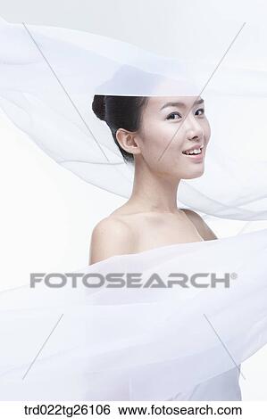 woman is wearing a white scarf View Large Illustration Stock Illustration - woman is wearing a white scarf. Fotosearch