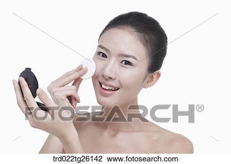 woman wearing makeup View Large Illustration Drawing - woman wearing makeup. Fotosearch