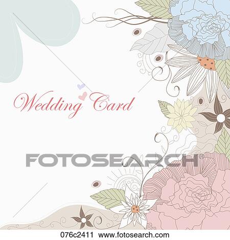 Clipart - design of wedding invitation. Fotosearch