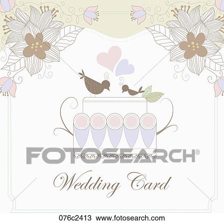Clipart - design of wedding invitation. Fotosearch