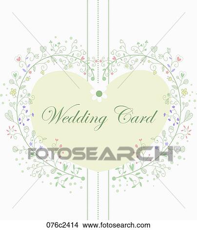 Clipart - design of wedding invitation. Fotosearch