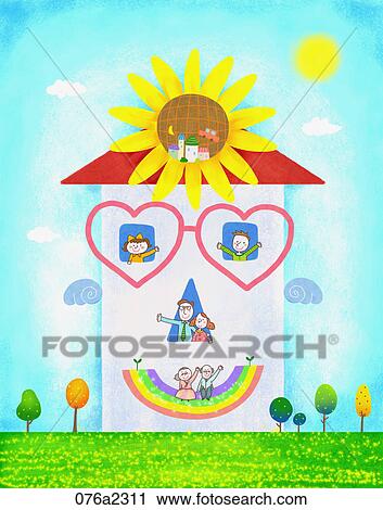 illustratioin of happy family View Large Clip Art Graphic Clipart - illustratioin of happy family. Fotosearch