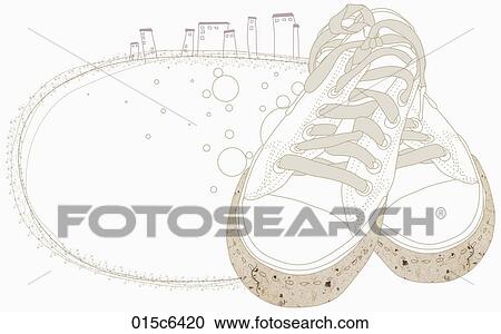 illustration of a pair of sneakers View Large Clip Art Graphic Clipart - illustration of a pair of sneakers. Fotosearch