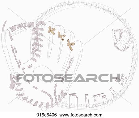 illustration of baseball glove View Large Clip Art Graphic Clip Art - illustration of baseball glove. Fotosearch