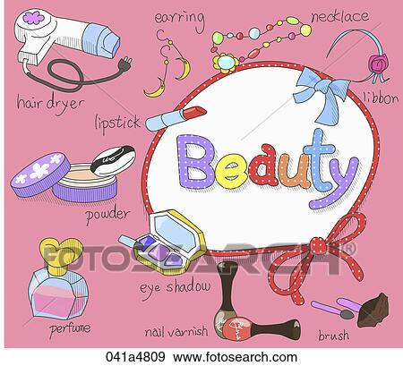 illustration of beauty items View Large Clip Art Graphic Clip Art - illustration of beauty items. Fotosearch