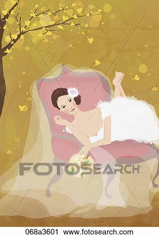 Clipart - illustration of bride. Fotosearch