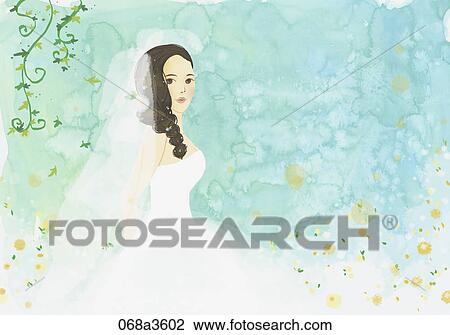Clipart - illustration of bride. Fotosearch