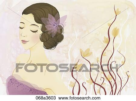 Clipart - illustration of bride. Fotosearch