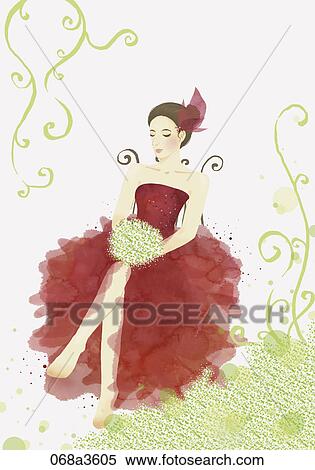 Clipart - illustration of bride. Fotosearch