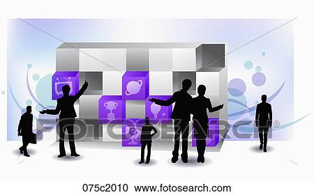 Clipart - illustration of business and communication. Fotosearch