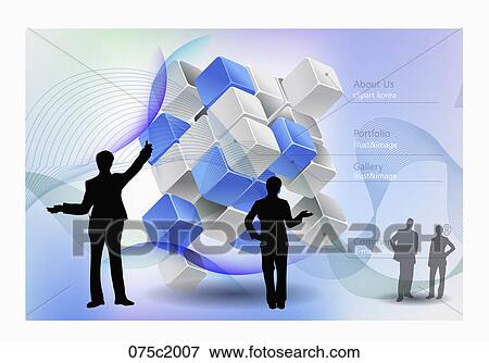 Clip Art - illustration of business outline. Fotosearch