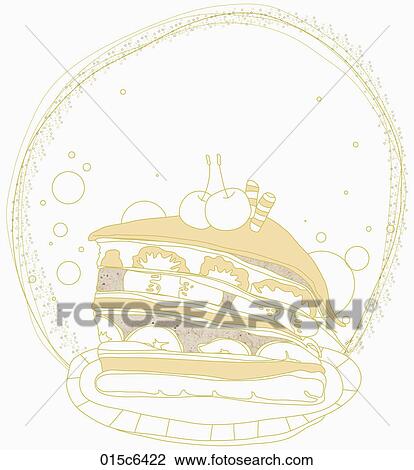 illustration of cake with fruit View Large Clip Art Graphic Clipart - illustration of cake with fruit. Fotosearch