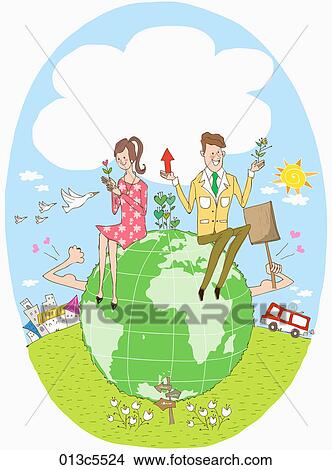 Clipart - illustration of eco friendly economic growth. Fotosearch