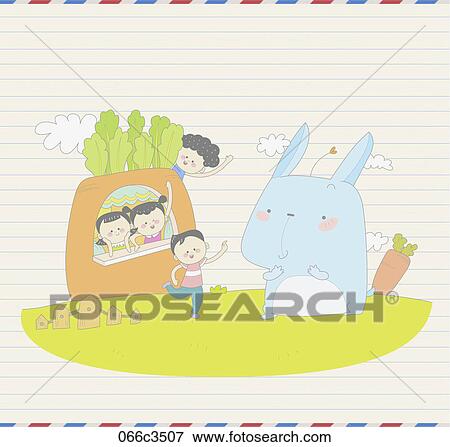 illustration of fantasy and kids View Large Clip Art Graphic Clip Art - illustration of fantasy and kids. Fotosearch