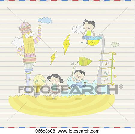 illustration of fantasy and kids View Large Clip Art Graphic Clip Art - illustration of fantasy and kids. Fotosearch