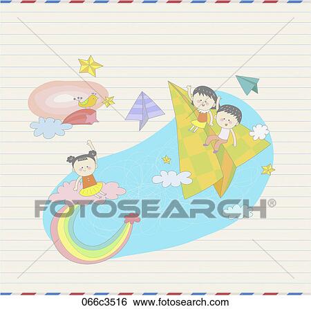 Clip Art - illustration of fantasy and kids. Fotosearch