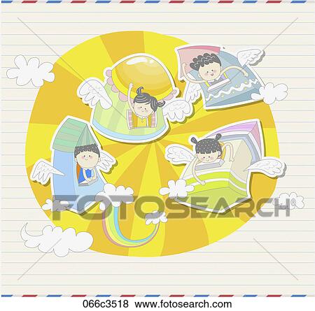 Clip Art - illustration of fantasy and kids. Fotosearch