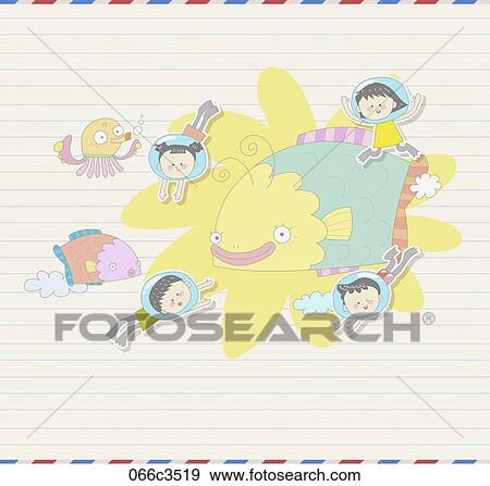 illustration of fantasy and kids View Large Clip Art Graphic Clip Art - illustration of fantasy and kids. Fotosearch