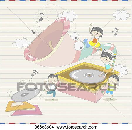 Clipart - illustration of fantasy and kids. Fotosearch