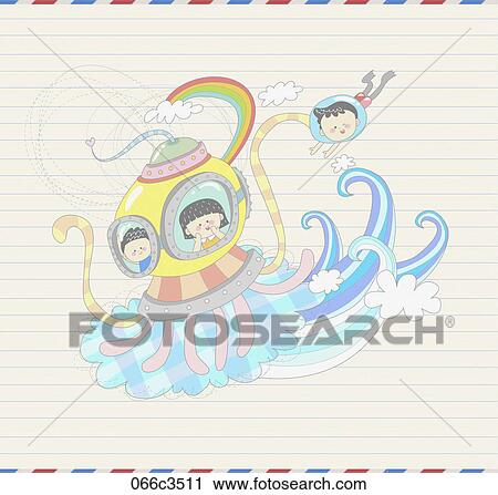 illustration of fantasy and kids View Large Clip Art Graphic Clipart - illustration of fantasy and kids. Fotosearch
