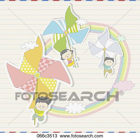 Clipart - illustration of fantasy and kids. Fotosearch