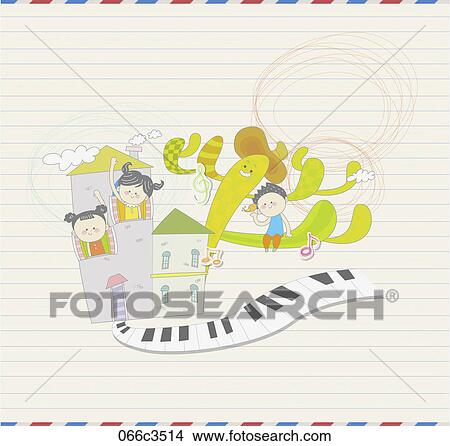 Clipart - illustration of fantasy and kids. Fotosearch