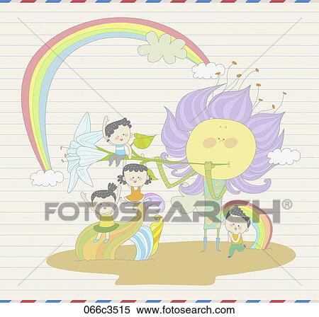 illustration of fantasy and kids View Large Clip Art Graphic Clipart - illustration of fantasy and kids. Fotosearch