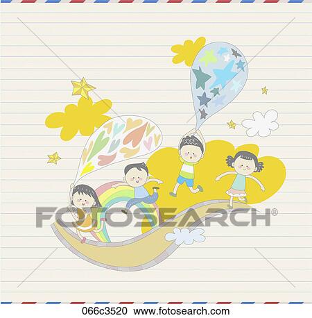 Clipart - illustration of fantasy and kids. Fotosearch