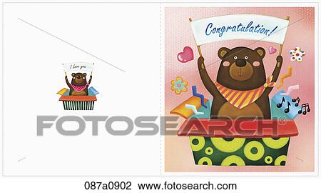 Illustration of greeting cards Clipart | 087a0902 | Fotosearch