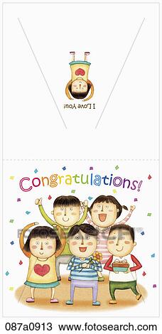 Clipart - illustration of greeting cards. Fotosearch
