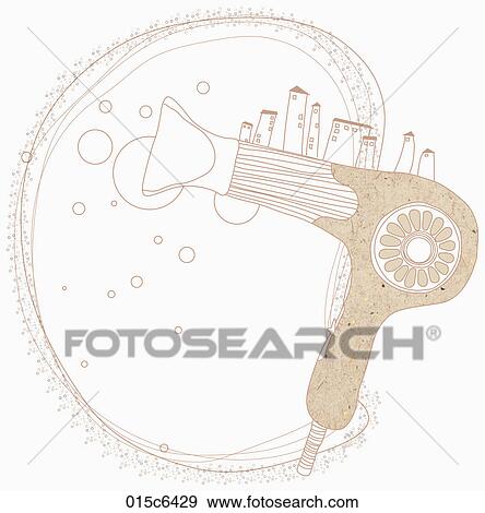 illustration of hair dryer View Large Clip Art Graphic Clip Art - illustration of hair dryer. Fotosearch