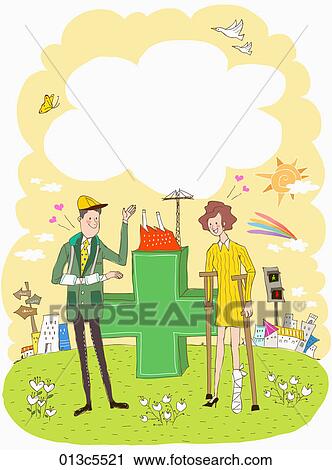Clipart - illustration of insurance for working. Fotosearch