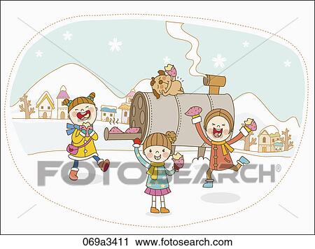 illustration of kids happy with grilled sweet potato View Large Clip Art Graphic Clipart - illustration of kids happy with grilled sweet potato. Fotosearch