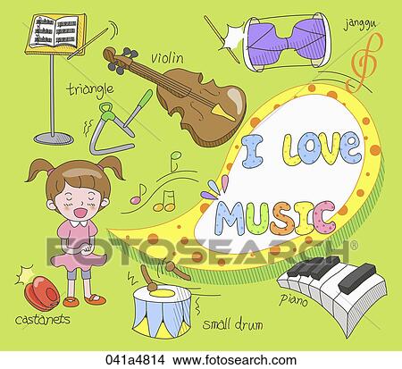 illustration of musical instruments View Large Clip Art Graphic Clipart - illustration of musical instruments. Fotosearch