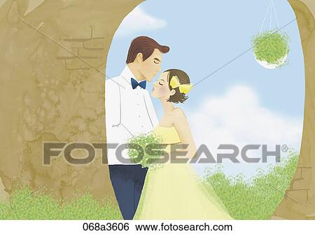 Clip Art - illustration of newly wed. Fotosearch