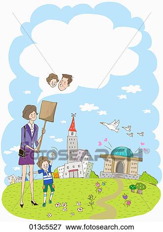 Clip Art - illustration of patriarchal family system. Fotosearch
